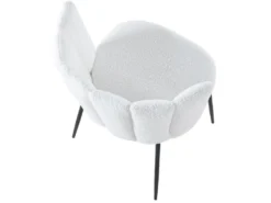 Lot De 4 Chaise De Salle à Manger Rembourrée En Tissu Au Crochet Neige - Longueur 57 X Profondeur 60 X Hauteur 79 Cm -Meubles Soldes Magasin chaise 12073281