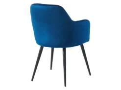 Lot De 6 Chaises Avec Accoudoirs En Velours Et Métal Noir - Bleu - ELEANA 10 Lot De 6 Chaises Avec Accoudoirs En Velours Et Métal Noir - Bleu - ELEANA -Meubles Soldes Magasin chaise 12291351