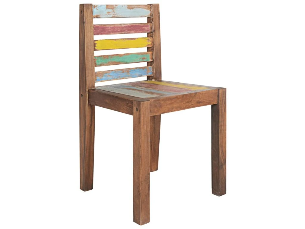 Lot De 2 Chaises De Salle à Manger Cuisine Design Vintage Bois De Récupération Solide CDS020286 2 Lot De 2 Chaises De Salle à Manger Cuisine Design Vintage Bois De Récupération Solide CDS020286 – Image 2