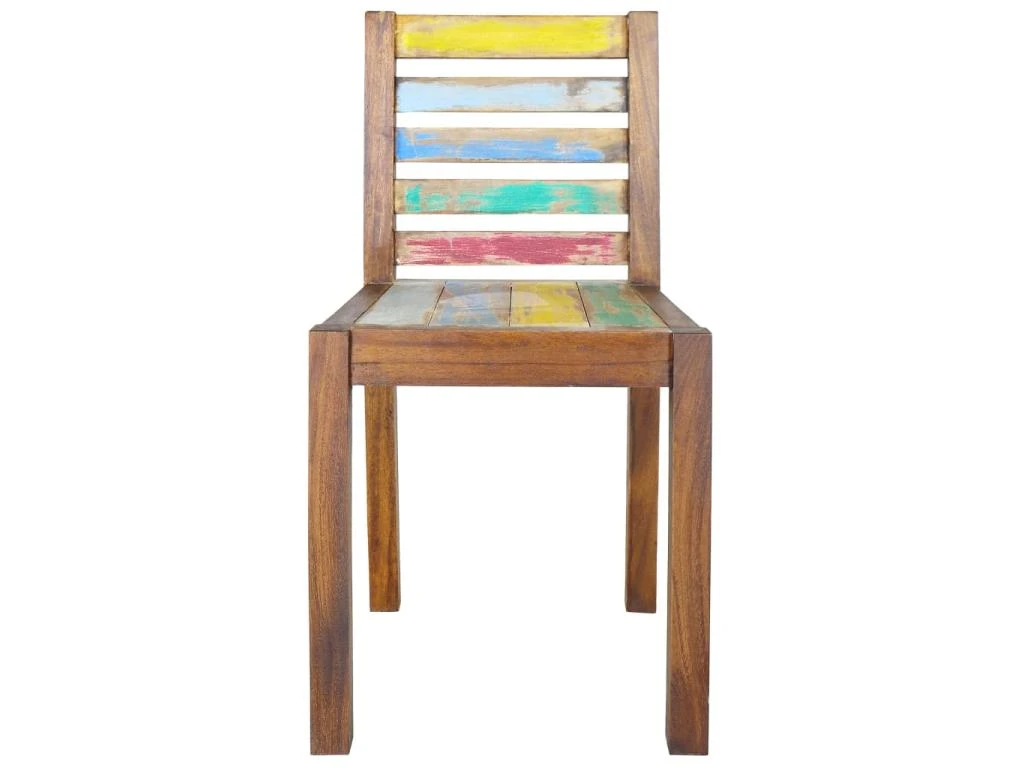 Lot De 2 Chaises De Salle à Manger Cuisine Design Vintage Bois De Récupération Solide CDS020286 3 Lot De 2 Chaises De Salle à Manger Cuisine Design Vintage Bois De Récupération Solide CDS020286 – Image 3