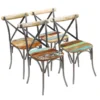 Lot De 4 Chaises De Salle à Manger Cuisine Design Industriel Bois De Récupération Solide CDS021330
