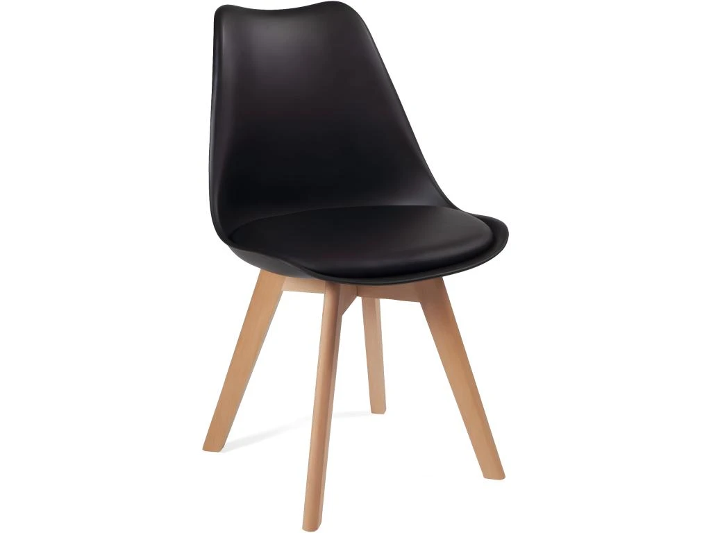 KAYELLES Lot De 4 Chaises Scandinave Avec Coussin LAO (noir) 2 KAYELLES Lot De 4 Chaises Scandinave Avec Coussin LAO (noir) – Image 2