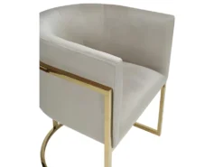 Lot De 2 Chaises Avec Accoudoirs - Velours Et Acier Inoxydable - Beige Et Doré - PERIA De Pascal MORABITO -Meubles Soldes Magasin chaise 12584601