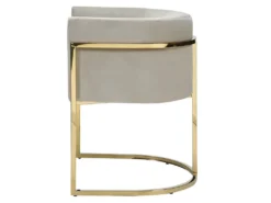 Lot De 2 Chaises Avec Accoudoirs - Velours Et Acier Inoxydable - Beige Et Doré - PERIA De Pascal MORABITO -Meubles Soldes Magasin chaise 12584617