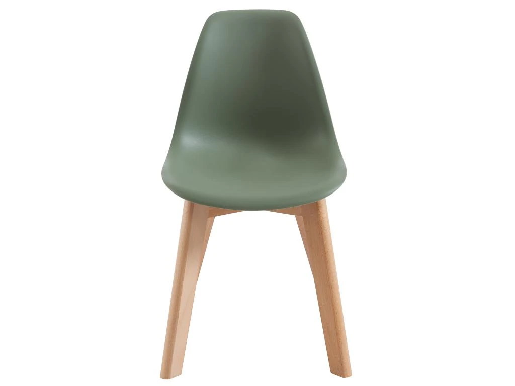 Lot De 2 Chaises Enfant En Polypropylène Et Hêtre - Vert - LILINOU 3 Lot De 2 Chaises Enfant En Polypropylène Et Hêtre - Vert - LILINOU – Image 3