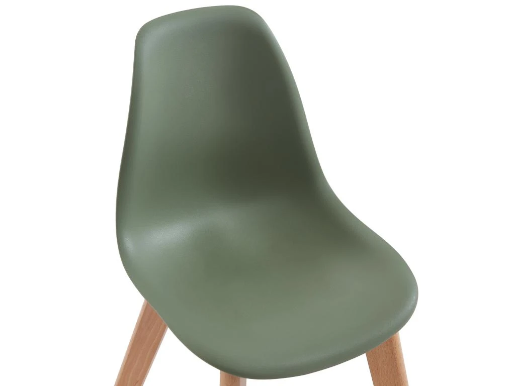 Lot De 2 Chaises Enfant En Polypropylène Et Hêtre - Vert - LILINOU 6 Lot De 2 Chaises Enfant En Polypropylène Et Hêtre - Vert - LILINOU – Image 6