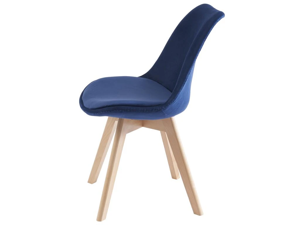 Lot De 2 Chaises En Velours Et Hêtre - Bleu - JODY 5 Lot De 2 Chaises En Velours Et Hêtre - Bleu - JODY – Image 5