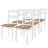 Lot De 6 Chaises De Salle à Manger Cuisine Design Classique Et Simple En Bois D'hévéa Blanc CDS022150