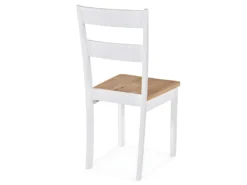 Lot De 6 Chaises De Salle à Manger Cuisine Design Classique Et Simple En Bois D'hévéa Blanc CDS022150 -Meubles Soldes Magasin chaise 12694703