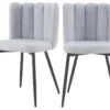Chaise Rosy En Tissu Gris (lot De 2)