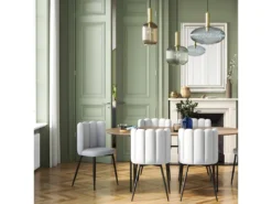 Chaise Rosy En Tissu Gris (lot De 2) -Meubles Soldes Magasin chaise 13003769