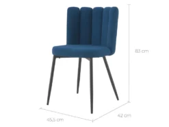 Chaise Rosy En Tissu Bleu (lot De 2) -Meubles Soldes Magasin chaise 13003785