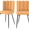 Chaise Rosy En Velours Jaune (lot De 2)