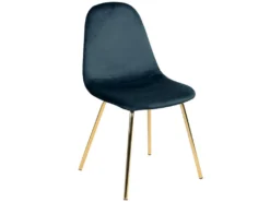 Chaise Skuli En Velours Bleu (lot De 2) -Meubles Soldes Magasin chaise 13006079
