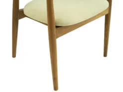 Chaise Avec Accoudoirs En Teck Et Tissu - Naturel Et Crème - SOUADY -Meubles Soldes Magasin chaise 13046455