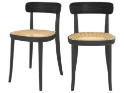 Chaise Aslaug En Bois Noir (lot De 2)