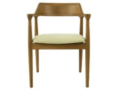 Lot De 2 Chaises Avec Accoudoirs En Teck Et Tissu - Naturel Et Crème - SOUADY -Meubles Soldes Magasin chaise 13144741