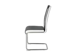 Lot De 2 Chaises - Simili Blanc Et Noir - L 55 X P 45 X H 99 Cm - LEON -Meubles Soldes Magasin chaise 13272741