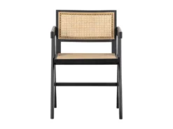 Gunn - Chaise En Bois Et Rotin - Couleur - Noir