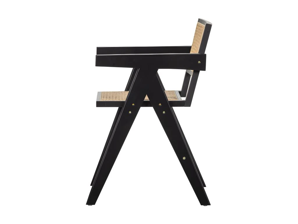 Gunn - Chaise En Bois Et Rotin - Couleur - Noir 4 Gunn - Chaise En Bois Et Rotin - Couleur - Noir – Image 4