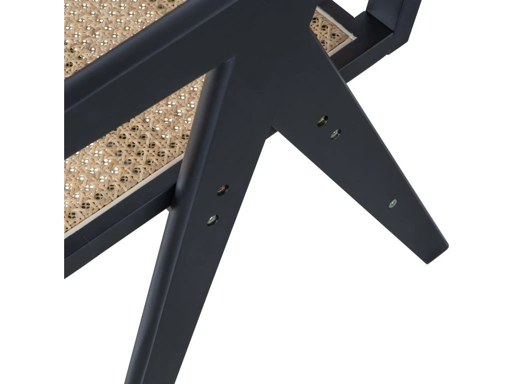 Gunn - Chaise En Bois Et Rotin - Couleur - Noir 7 Gunn - Chaise En Bois Et Rotin - Couleur - Noir – Image 7