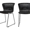 Wings - Lot De 2 Chaises Indoor/outdoor En Résine Tressée - Couleur - Noir