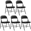 Lot De 5 Chaises Pliantes Noires Rembourrées 7house