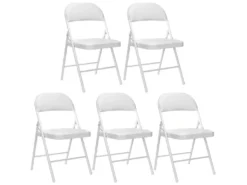 Lot De 5 Chaises Pliantes Blanches Rembourrées 7house