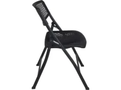 Lot De 4 Chaises Pliables Métal Et Plastique Ajouré SABA (Noir) 7 Lot De 4 Chaises Pliables Métal Et Plastique Ajouré SABA (Noir) -Meubles Soldes Magasin chaise 13435361