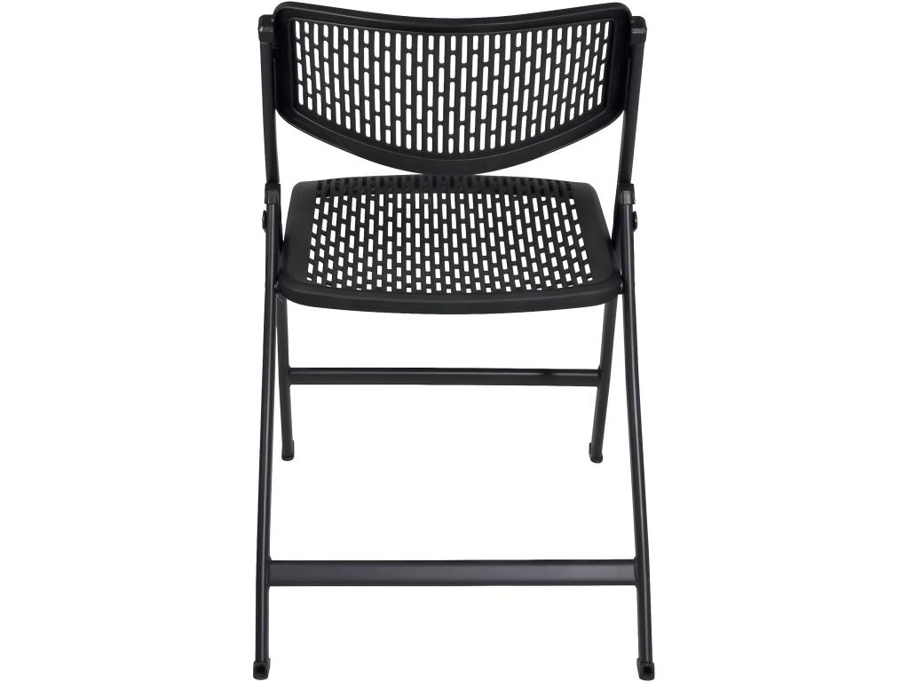 Lot De 4 Chaises Pliables Métal Et Plastique Ajouré SABA (Noir) 4 Lot De 4 Chaises Pliables Métal Et Plastique Ajouré SABA (Noir) – Image 4