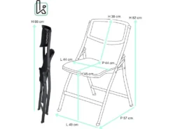 Lot De 4 Chaises Pliables Métal Et Plastique Ajouré SABA (Noir) 9 Lot De 4 Chaises Pliables Métal Et Plastique Ajouré SABA (Noir) -Meubles Soldes Magasin chaise 13435365