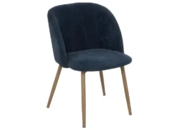 Chaise Pour Enfant En Velours Bleu Côtelé H 60.5 Cm