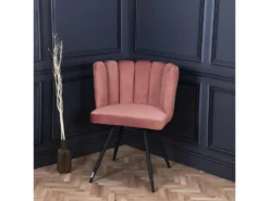 Chaise Ariel Velours Rose -Meubles Soldes Magasin chaise 13511701