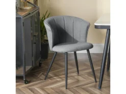 Lot De 2 Chaises De Salle À Manger Scandinave Fauteuil Assise Rembourrée En Bouclette Pieds, Gris -Meubles Soldes Magasin chaise 13543517