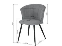 Lot De 4 Chaises De Salle À Manger Scandinave Fauteuil Assise Rembourrée En Bouclette Pieds, Gris -Meubles Soldes Magasin chaise 13543531