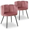 Lot De 2 Chaises Amela Velours Rose