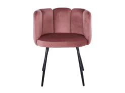 Lot De 2 Chaises Amela Velours Rose -Meubles Soldes Magasin chaise 13698235