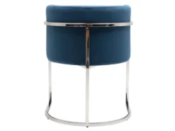 Chaise Avec Accoudoirs - Velours Et Acier Inoxydable - Bleu Et Chromé - PERIA De Pascal MORABITO -Meubles Soldes Magasin chaise 13886215