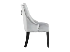 Chaise De Salle à Manger Windsor Simple - Rembourrage En Velours Moelleux Et Pieds En Bois Massif Robustes - Parfait Pour Votre Salle à Manger Et Salon - Gris Clair -Meubles Soldes Magasin chaise 13971015