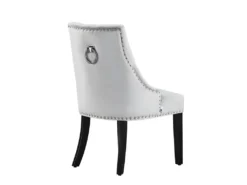 Chaise De Salle à Manger Windsor Simple - Rembourrage En Velours Moelleux Et Pieds En Bois Massif Robustes - Parfait Pour Votre Salle à Manger Et Salon - Gris Clair -Meubles Soldes Magasin chaise 13971017