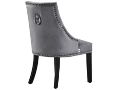 Ensemble De 4 Chaises De Salle à Manger Windsor - Rembourrage En Velours Moelleux Et Pieds En Bois Massif Robustes - Parfait Pour Votre Salle à Manger Et Salon - Gris Foncé -Meubles Soldes Magasin chaise 13971279