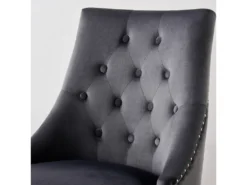 Ensemble De 4 Chaises De Salle à Manger Windsor - Rembourrage En Velours Moelleux Et Pieds En Bois Massif Robustes - Parfait Pour Votre Salle à Manger Et Salon - Gris Foncé -Meubles Soldes Magasin chaise 13971289