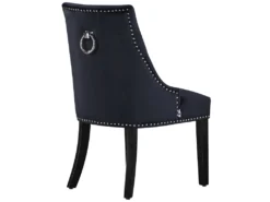 Ensemble De 2 Chaises De Salle à Manger Windsor - Rembourrage En Velours Moelleux Et Pieds En Bois Massif Robustes - Parfait Pour Votre Salle à Manger Et Salon - Noir -Meubles Soldes Magasin chaise 13971539