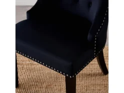 Ensemble De 2 Chaises De Salle à Manger Windsor - Rembourrage En Velours Moelleux Et Pieds En Bois Massif Robustes - Parfait Pour Votre Salle à Manger Et Salon - Noir -Meubles Soldes Magasin chaise 13971545