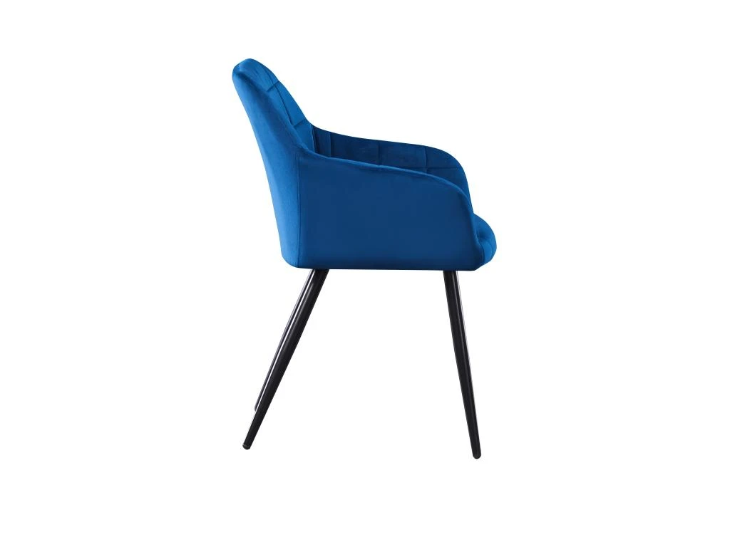 Lot De 2 Chaises De Salle à Manger Camden - Tapissées De Velours Avec Pieds En Métal - Bleu 3 Lot De 2 Chaises De Salle à Manger Camden - Tapissées De Velours Avec Pieds En Métal - Bleu – Image 3
