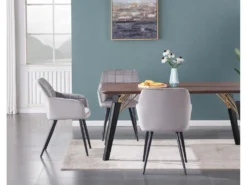 Ensemble De 2 Chaises De Salle à Manger Camden - Tapissées De Velours Avec Pieds En Métal - Gris Clair 18 Ensemble De 2 Chaises De Salle à Manger Camden - Tapissées De Velours Avec Pieds En Métal - Gris Clair -Meubles Soldes Magasin chaise 14148177