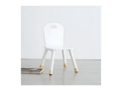 Chaise Pour Enfant En Bois Blanc H 50 Cm -Meubles Soldes Magasin chaise 14294885