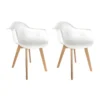 Lot De 2 Chaises Scandinave Enfant "Coque" 42cm Blanc