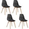 Lot De 4 Chaises Scandinaves "Pesuo" 82cm Noir