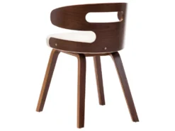 Lot De 6 Chaises De Salle à Manger Cuisine Design élégant Bois Courbé Et Synthétique Crème CDS022350 -Meubles Soldes Magasin chaise 15778079